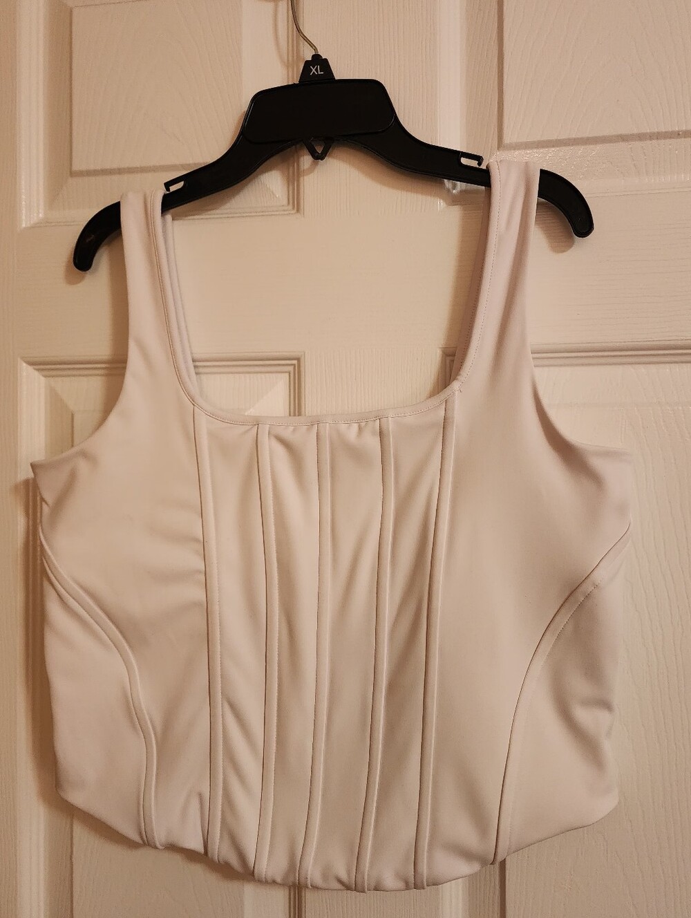 Express White Pleated Scoop Tank Top/ Final Price